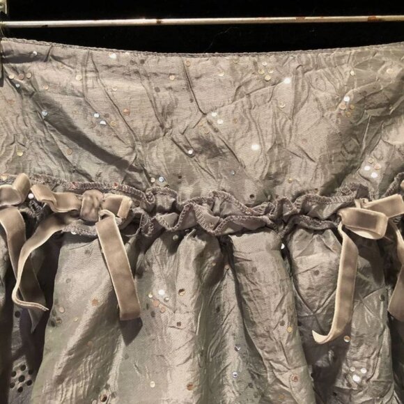 TCP Girls Gray Crinkle Satin & Sparkle Skirt Size 6X/7 Adj. Waist Christmas - Picture 3 of 8